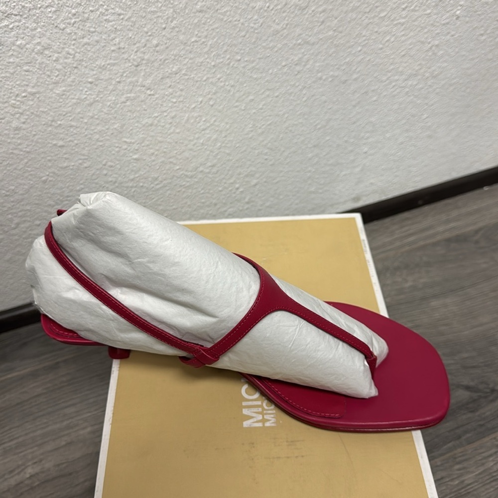 Michael Kors Tasha T Strap Sandals in Dark Raspberry - Picture 5 of 6